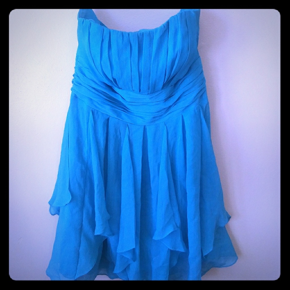 Strapless formal dress knee high